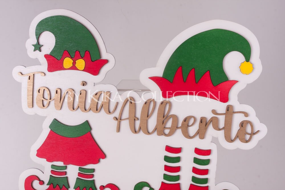 Coppia Elfi Natale personalizzabili