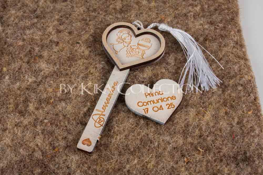 500-474-1 ANGELI Chiave legno personalizzabile Comunione