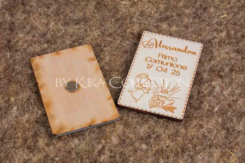 500-472-1 ANGELI Calamita legno personalizzabile Comunione