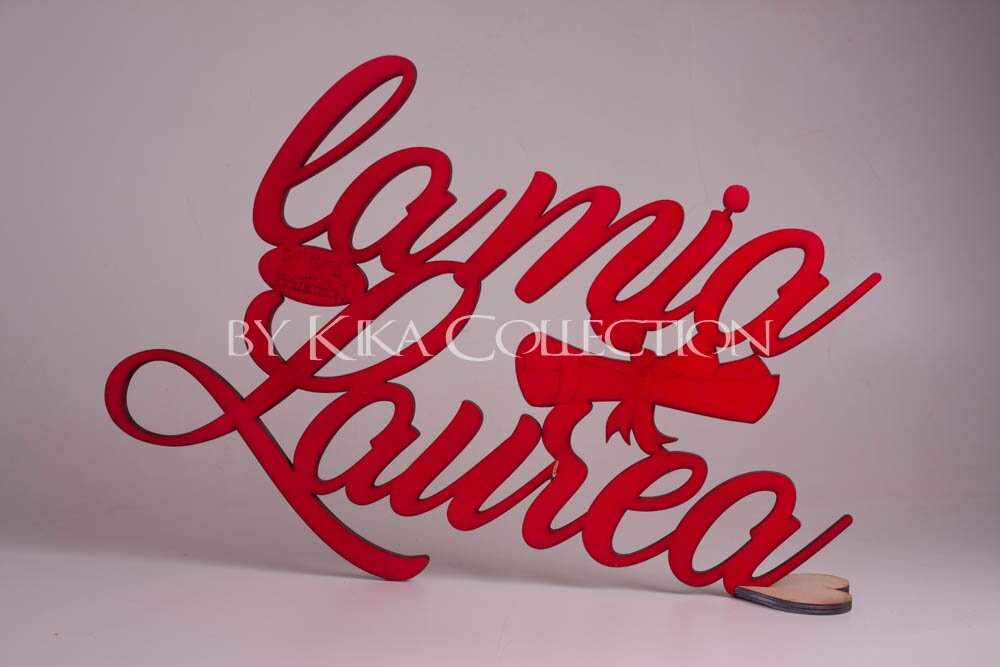 500-088-1 Scritta legno "La mia Laurea" 