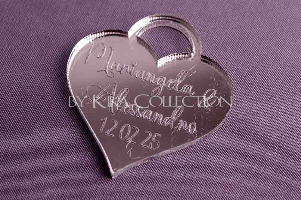 700-051G GREEN Cuore lucchetto plexiglass